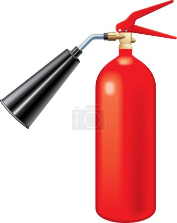Ilustración de Extintor rojo aislado sobre fondo blanco - Imagen libre de derechos