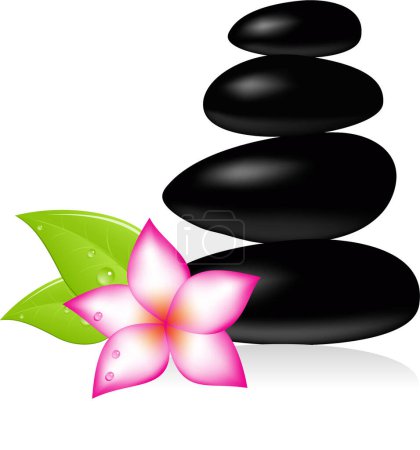 Illustration for Spa stones and flowers. spa concept - Royalty Free Image