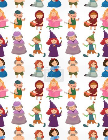 Illustration for Cartoon characters of different medieval costumes - Royalty Free Image