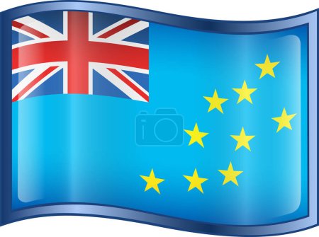 Illustration for Flag of tuvalu on white background - Royalty Free Image
