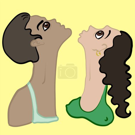 Illustration for Illustration of a couple of lovers - Royalty Free Image