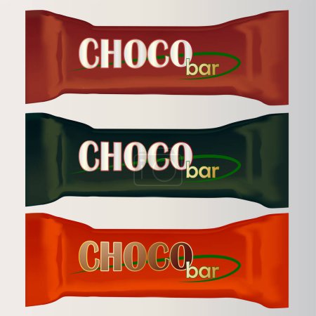 Illustration for Chocolate bar set with realistic design elements - Royalty Free Image