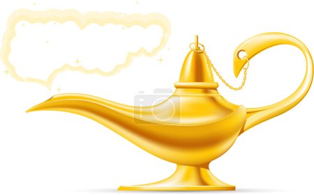 Illustration for Golden lamp on white background illustration - Royalty Free Image
