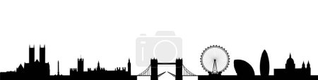 Illustration for England city skyline, vector illustration - Royalty Free Image