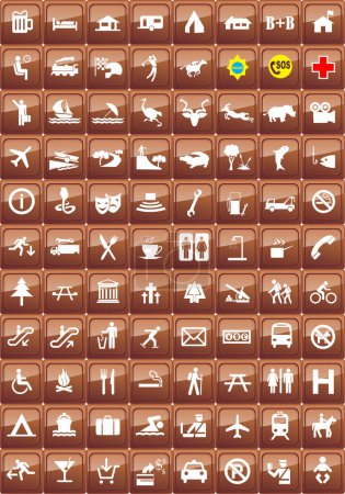 Illustration for Vector illustration of travel icons set - Royalty Free Image