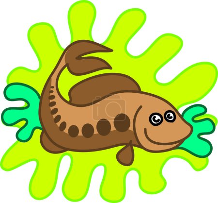 Ilustración de Pescado marrón divertido. ilustración vectorial - Imagen libre de derechos