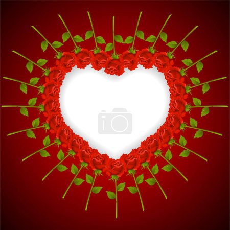 Ilustración de Ilustración vectorial. San Valentín. tarjeta con rosas rojas - Imagen libre de derechos