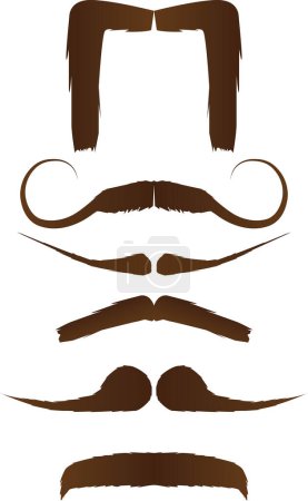 Téléchargez les illustrations : Ensemble d'icône de moustache. illustration vectorielle - en licence libre de droit