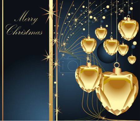 Illustration for Merry christmas and happy new year greeting card with balls - Royalty Free Image