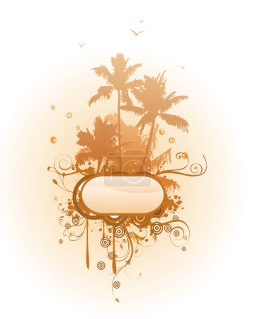 Illustration for Abstract summer background with palm tree, vector illustration - Royalty Free Image
