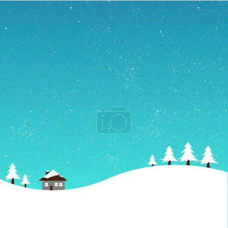 Ilustración de El paisaje invernal con la nieve - los árboles cubiertos. ilustración vectorial - Imagen libre de derechos