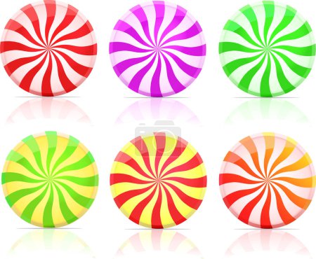 Ilustración de Conjunto de espiral de colores, remolino, espiral, espiral, giro. - Imagen libre de derechos