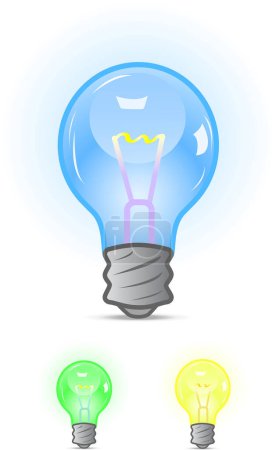 Illustration for Set of light bulbs, vector illustration - Royalty Free Image