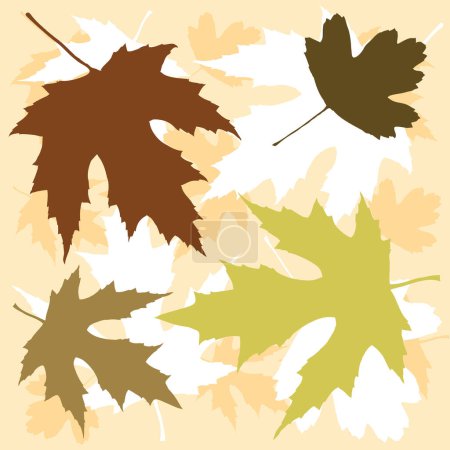 Ilustración de Hojas de otoño. conjunto de ilustración vectorial - Imagen libre de derechos
