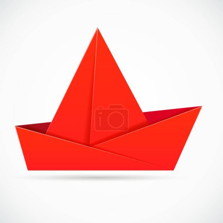 Téléchargez les illustrations : Navire origami abstrait, fond vectoriel
. - en licence libre de droit