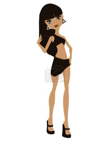 Téléchargez les illustrations : Femme sexy avec bikini noir - en licence libre de droit