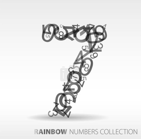 Illustration for Number seven with black texture background vector illustration - Royalty Free Image