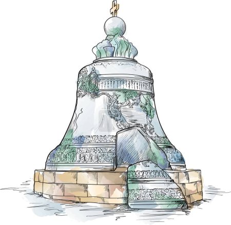 Téléchargez les illustrations : Le monument de l'état du point de repère le plus célèbre de New York. l'état du New York. dessin aquarelle sur une carte postale. - en licence libre de droit