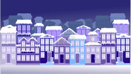 Illustration for Winter town vector illustration - Royalty Free Image