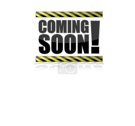 Illustration for Coming soon banner with tape, vector illustration - Royalty Free Image