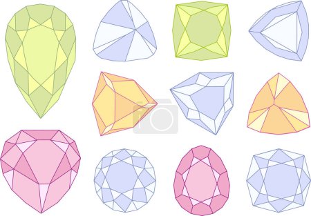 Illustration for Set of diamonds vector - Royalty Free Image