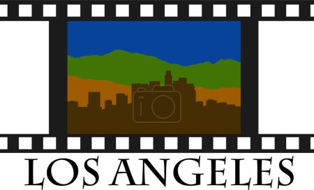 Illustration for Los angeles, usa. vector illustration of a city with a city map - Royalty Free Image