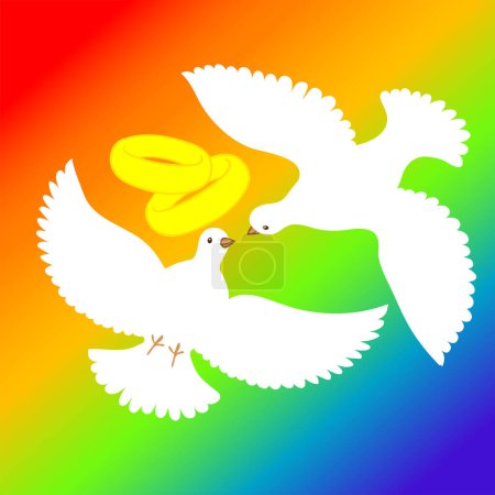 Ilustración de Paloma arcoíris paz - Imagen libre de derechos