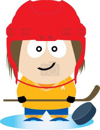 Illustration for Hockey cartoon vector illustration - Royalty Free Image