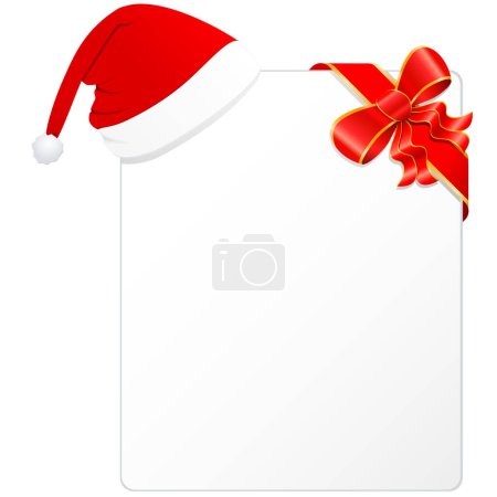 Illustration for Christmas card with red bow - Royalty Free Image