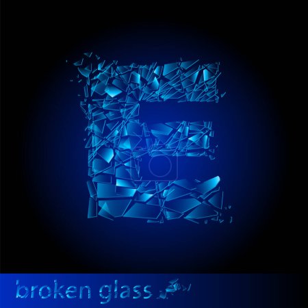 Illustration for Broken glass glass with broken word. vector illustration. - Royalty Free Image