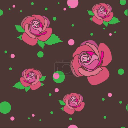 Téléchargez les illustrations : Motif floral sans couture avec des roses, illustration vectorielle - en licence libre de droit