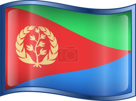 Illustration for Eritrea flag with shiny glossy flag - Royalty Free Image