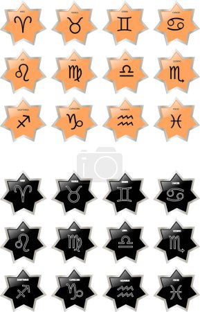 Illustration for Set of zodiac sign on the white background - Royalty Free Image