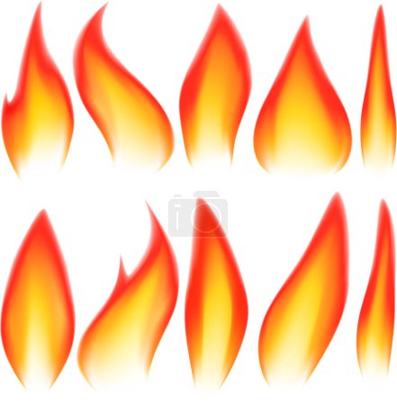 Illustration for Set of fire icons - Royalty Free Image