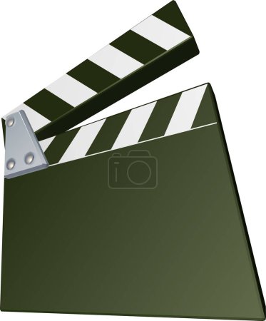 Ilustración de Clapperboard con tira de película en blanco - Imagen libre de derechos