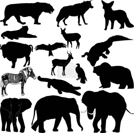 Ilustración de Conjunto de animales diferentes - Imagen libre de derechos