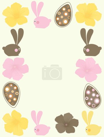 Illustration for Easter background with flowers - Royalty Free Image