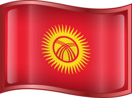 Téléchargez les illustrations : Drapeau du Kirghizistan, drapeau national, illustration vectorielle - en licence libre de droit