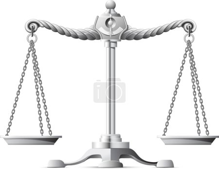Ilustración de 3 d ilustración de escalas de justicia - Imagen libre de derechos