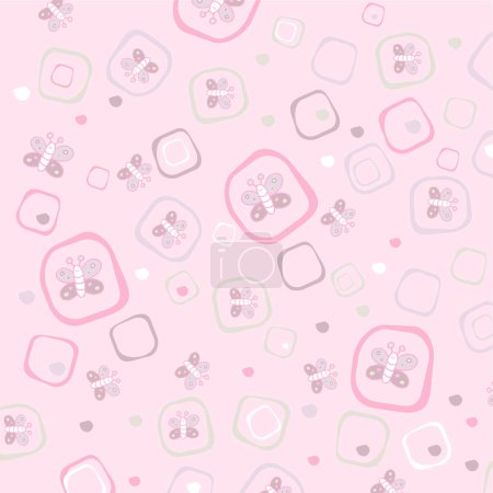 Illustration for Pink baby seamless patterns texture - Royalty Free Image