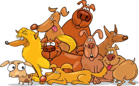 Illustration for Cartoon dogs group vector illustration design - Royalty Free Image