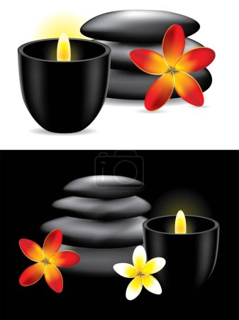 Illustration for Spa stones and flowers - Royalty Free Image