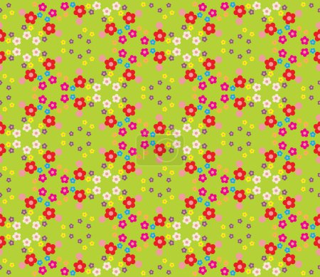 Illustration for Festive pattern with hundreds of brightly colored flowers - Royalty Free Image