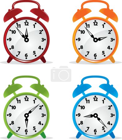 Illustration for Vector illustration of alarm clocks - Royalty Free Image