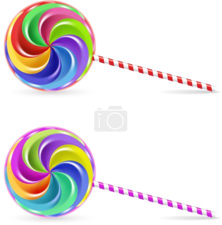 Illustration for Set of colored lollipops isolated on white background - Royalty Free Image