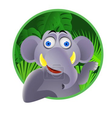 Téléchargez les illustrations : Illustration de dessin animé de l'éléphant mignon - en licence libre de droit