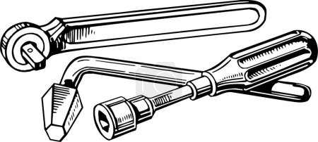 Illustration for Sketch drawing of tools, vector illustration - Royalty Free Image