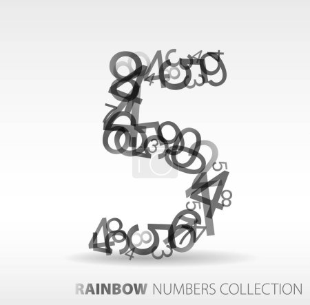 Illustration for Number five made of black numbers - Royalty Free Image