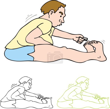 Téléchargez les illustrations : Dessin vectoriel d'un homme faisant du yoga. - en licence libre de droit