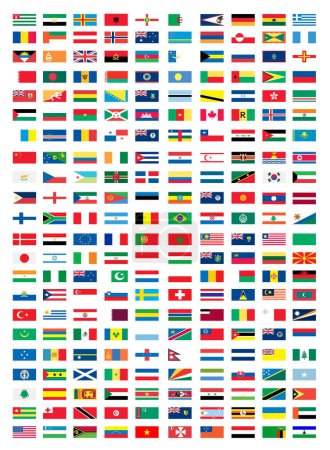 Illustration for World flags collection, vector design - Royalty Free Image